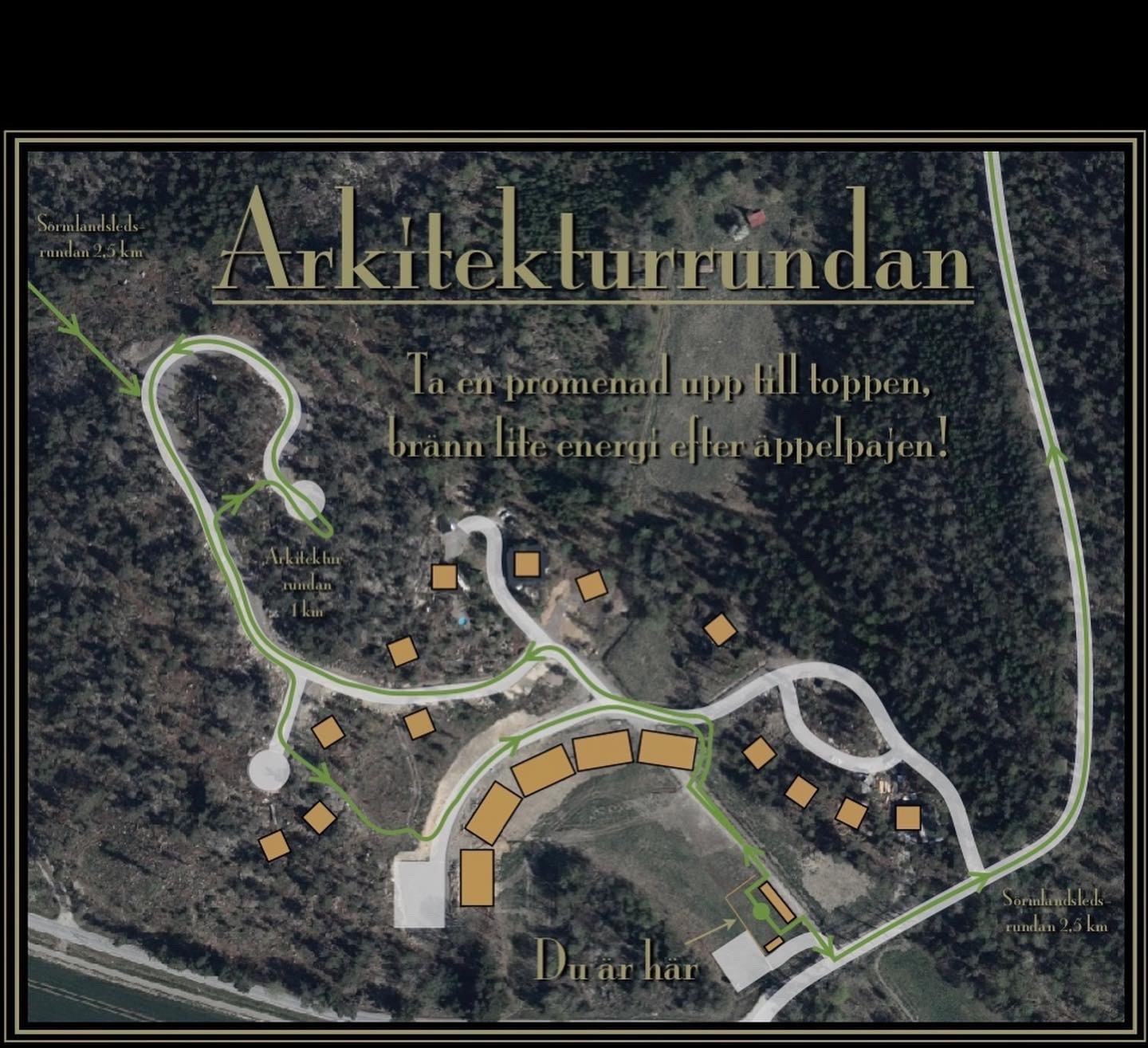 Karta över promenadväg Arkitekturrundan