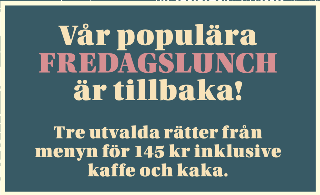 Information om att det är lunch varje fredag