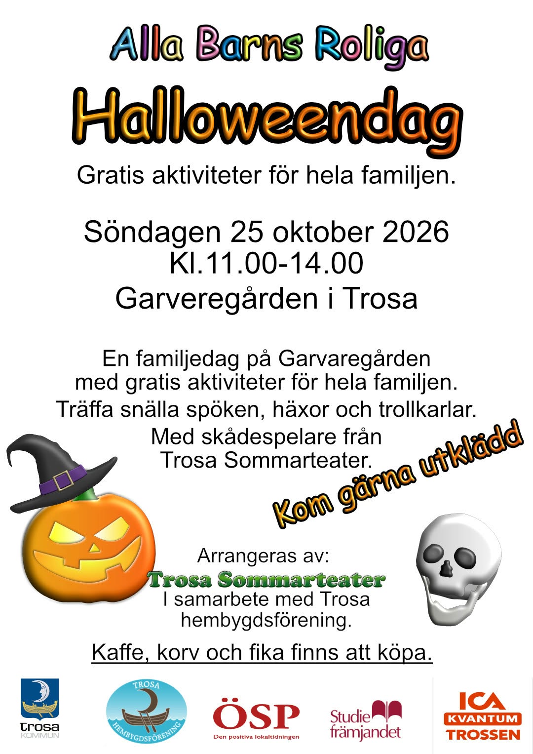 Bild med pumpa och dödskalle